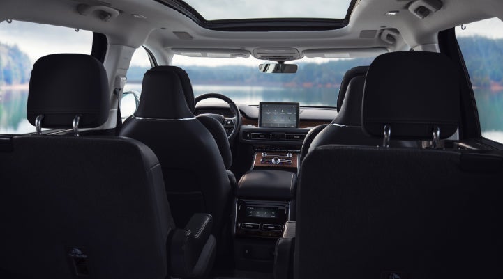 The interior of a 2024 Lincoln Aviator® SUV from behind the second row | Brinson Lincoln of Corsicana in Corsicana TX